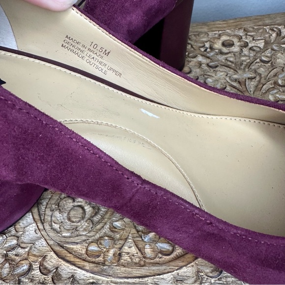 Talbots Women’s Ellery Burgundy Suede Bit Block Heel Pumps Sz 10.5 - Picture 7 of 8